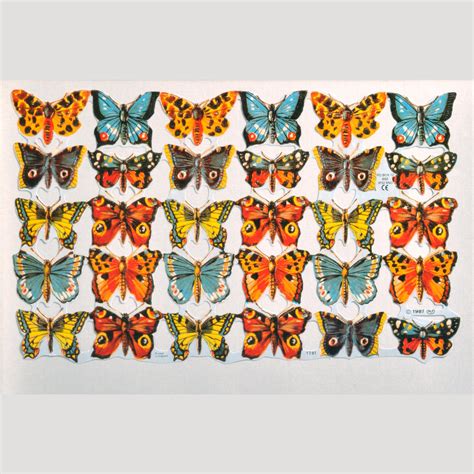 1761 Butterflies Scrap Sheet Mamelok