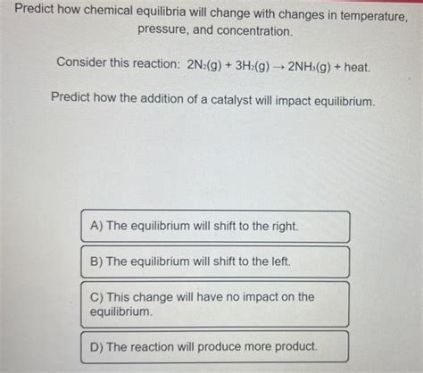 Solved Predict How Chemical Equilibria Will Change With Chegg Com