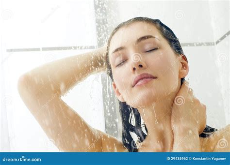 Girl At The Shower Stock Photo Image Of Adult Enjoying