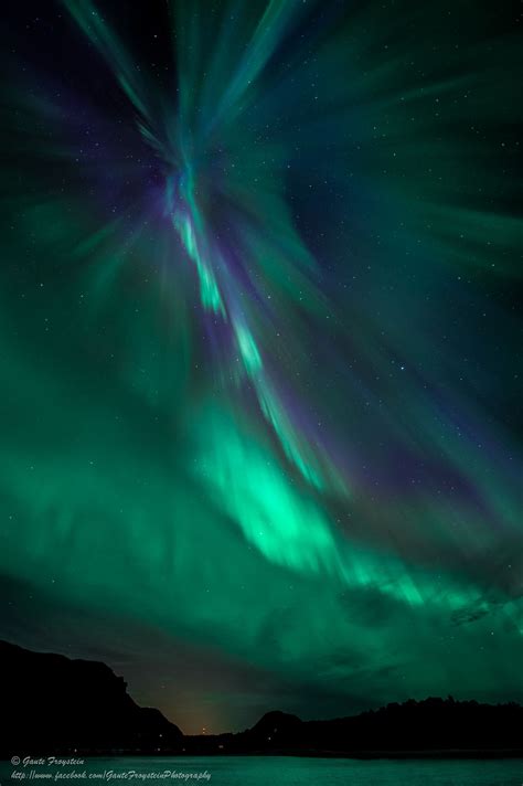 Aurora Explosion Over Geitvagen Nordland Norway Beautiful Sky