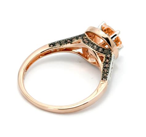 Chocolate diamonds are simply not classic diamonds used in rings. Morganite Engagement Ring, Unique 1 Carat Floating Halo Rose Gold, White & Brown Diamonds ...