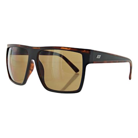 Men S Square Sunglasses Matte Black Tortoise Brown Le Specs Touch Of Modern