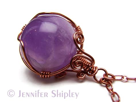 Amethyst Sphere Pendant Necklace Natural Purple Gemstone Etsy