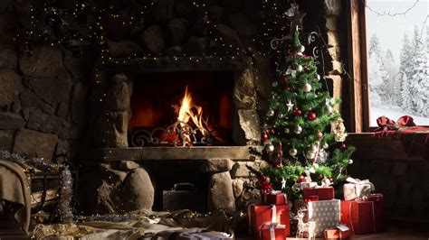 Christmas Tree Fireplace Wallpapers Wallpaper Cave