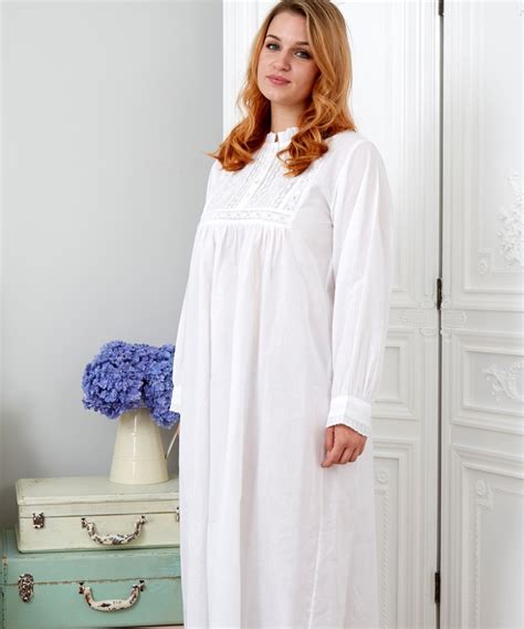 Traditional White Cotton Nightdress 100 Cotton Regal Design