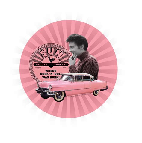 Sun Records Sticker Elvis Pink Mid South Products