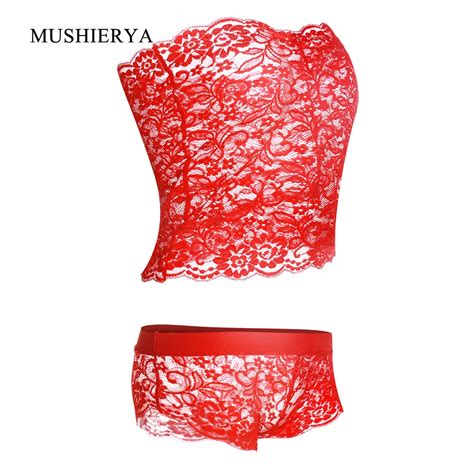 Mushierya New Lace Sexy Underwear Erotic Set Embroidery Bralette Erotic Lingerie Plus Size