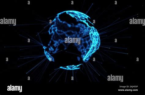 Digital Globe Big Data Social Network Earth Planet Hologram 4k Alpha