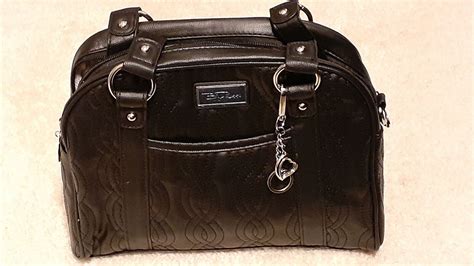 New Bella Russo Purse Dual Compartment Handbag Black Quilted Faux