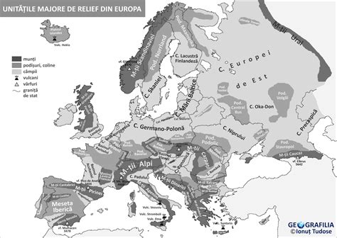 Geografilia Hartă Bac Unitățile Majore De Relief Din Europa