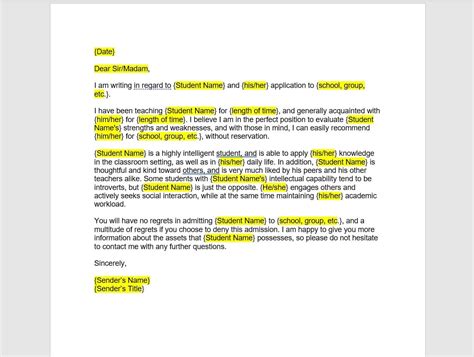 Student Character Reference Letter Template Character Reference Letter