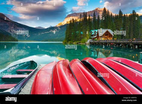 Early Evening At Emerald Lake In Yoho National Park British Columbia