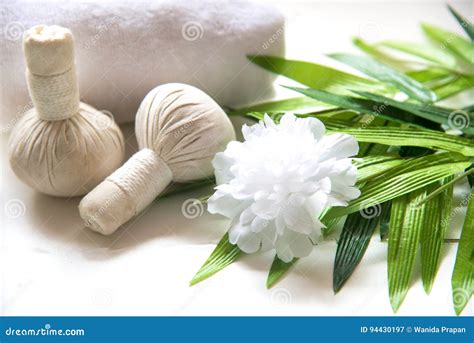 spa massage compress balls herbal ball and treatment spa stock image image of background