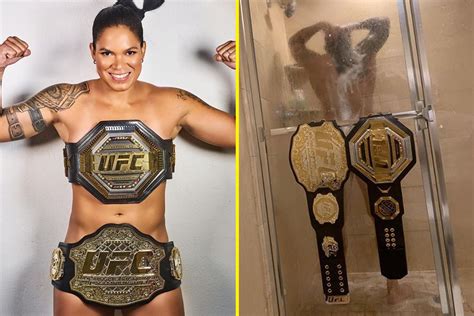 Amanda Nunes Stuns Fans By Posing Completely Nude With Only Her Ufc Belts Covering Her Modesty
