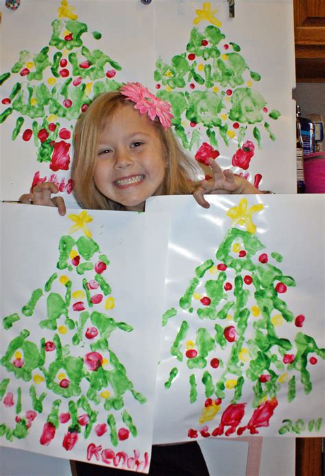 Kendyl Had So Much Fun Making The Handprint Christmas Trees