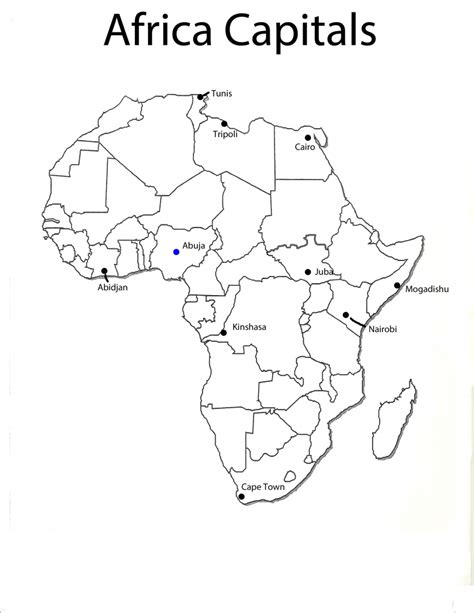 Printable Map Of Africa With Capitals Printable Maps