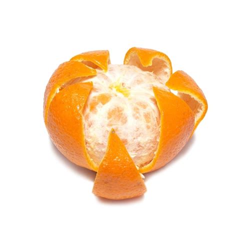 Premium Photo Skinned Orange Mandarin Isolated On White Background