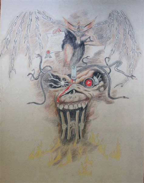 Iron Maiden Eddie Coloured Sketch By Knight Of Olde On Deviantart