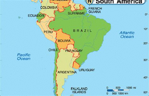Politička Karta Južne Amerike Karta