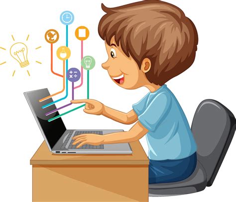Un Niño Usando Una Computadora Portátil Para El Aprendizaje A Distancia