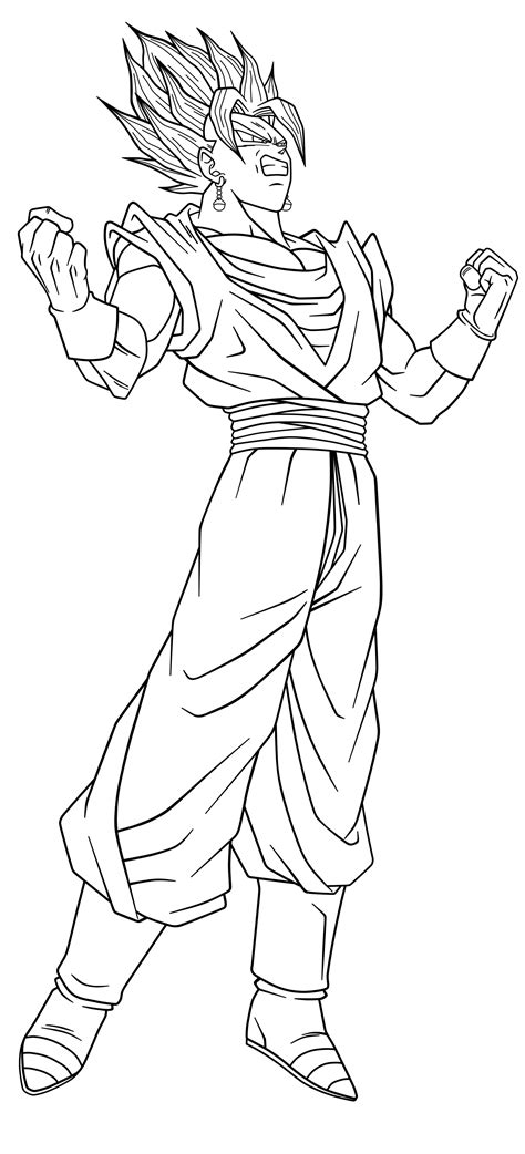 Download or print this amazing coloring page: Vegetto Super Saiyajin Blue by MaiagulCuon on DeviantArt