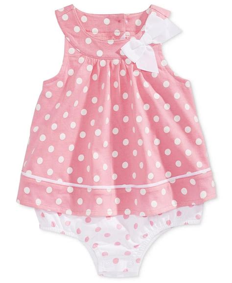First Impressions Baby Girls Dot Print Cotton Skirted Romper Created