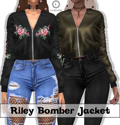 Lumysims Riley Bomber Jacket • Sims 4 Downloads