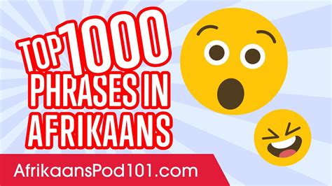 Top 1000 Most Useful Phrases In Afrikaans Youtube