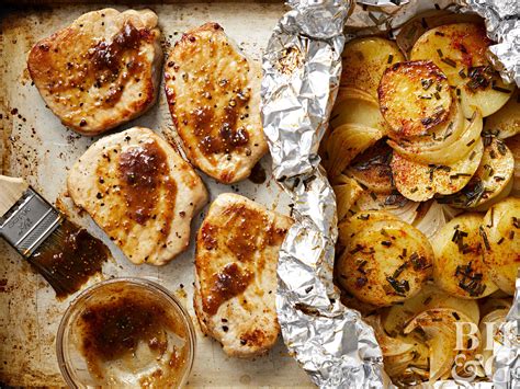 Recipe greek style pork loin with lemon roasted potatoes. Pork Loin Chops with Potato Packet