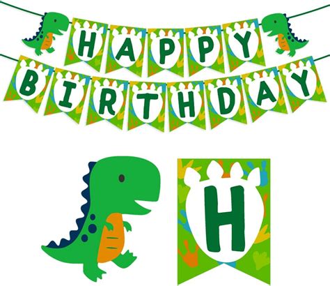 Dinosaur Happy Birthday Banner Sign For Dinosaur Birthday Party