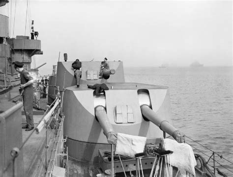 Photo View Of 6 Inch Gun Turrets Aboard Hms Rodney 1940 World War