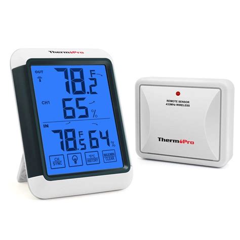 Thermopro Tp 65 Indoor Outdoor Temperature And Humidity Monitor Thermopro