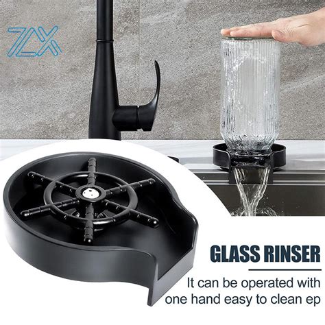 glass rinser automatic cup washer kitchen sink bar beer milk tea wine cup cleaner coffee pitcher