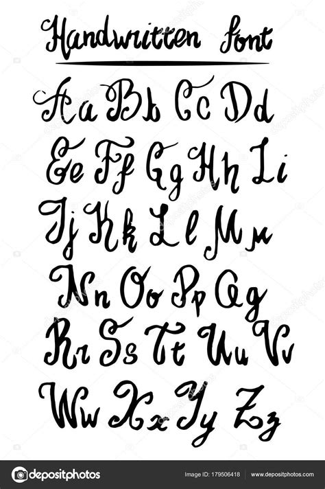 Abecedario De Letras Manuscritas Vector Font — Archivo Imágenes