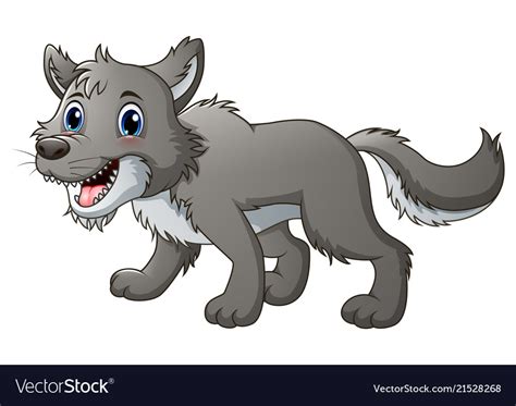 Smiling Wolf Cartoon Royalty Free Vector Image