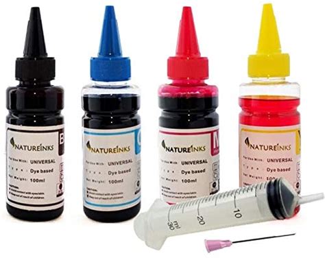 Buy Natureinks 4 X 100ml Universal Dye Refill Printer Ink Bottles Kit