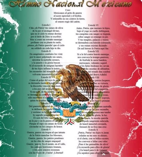 Himno Nacional Mexicano Historia De Mexico Simbolos Patrios De Images