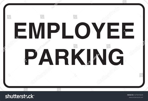 Employee Vehicle Parking Sign Board Stock Vector Royalty Free