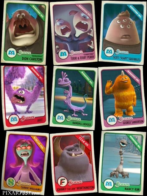 Pixar Post For The Latest Pixar News Monsters University Scare Cards