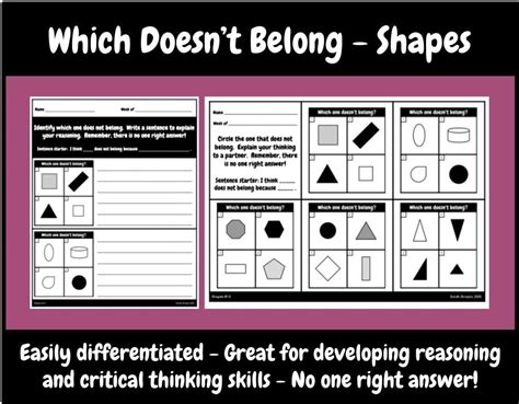 Which Doesnt Belong Shapes Critical Thinking Skills Distance
