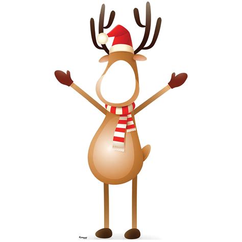 Christmas Happy Reindeer Life Size Foam Core Cutout Stand Out