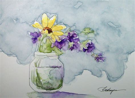 Watercolor Paintings By Roseann Hayes Garden Flowers Watercolor Painting