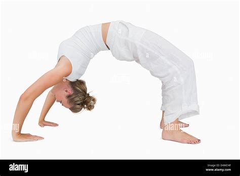 Girl In Upward Bow Yoga Pose Stock Photo Alamy