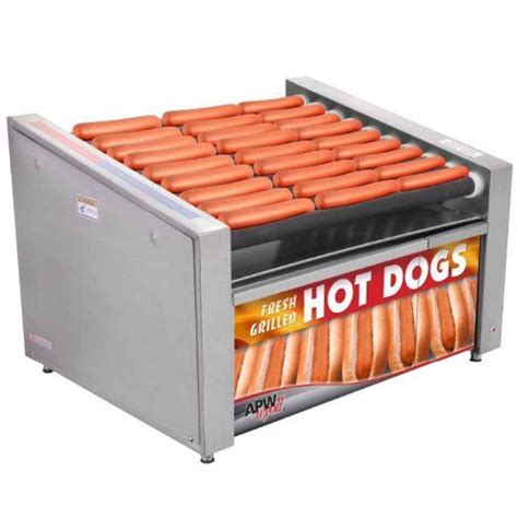 Apw Wyott Hr50sbw 35 Hot Dog Roller Grill With Slanted Chrome Plated