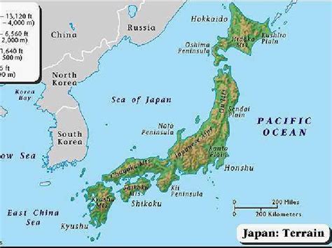 Physical map of japan, equirectangular projection. Lesson 2 Japan Physical Features And Climate