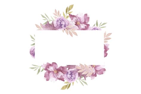 Watercolor Flower Rose Frame Set Svg File
