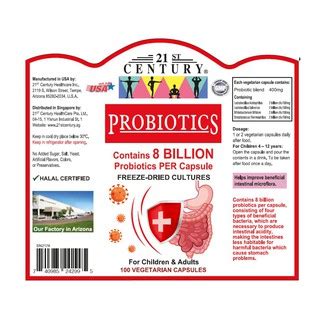 50 billion probiotics will ease stomach discomfort, reduce bloating and the awful feeling of being full when you have not eaten food for some time. 21st Century Probiotics, 8 Billion Cfus 30 or 100 ...