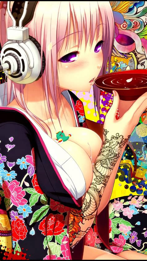 Anime Sexy Girl Headphones Android Wallpaper
