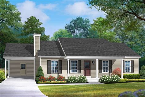 Plan 22157sl Traditional Ranch Plan With Carport Ranch
