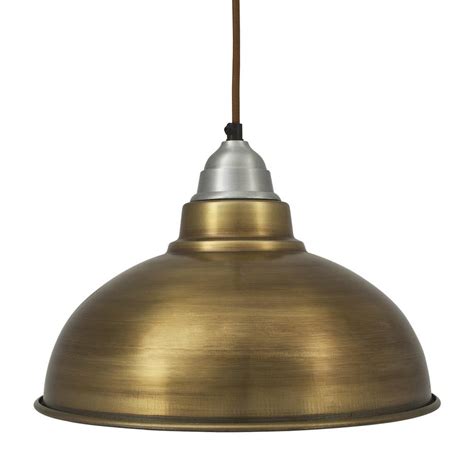 Vintage Style Pendant Light Brass Finish With 12 Inch Shade